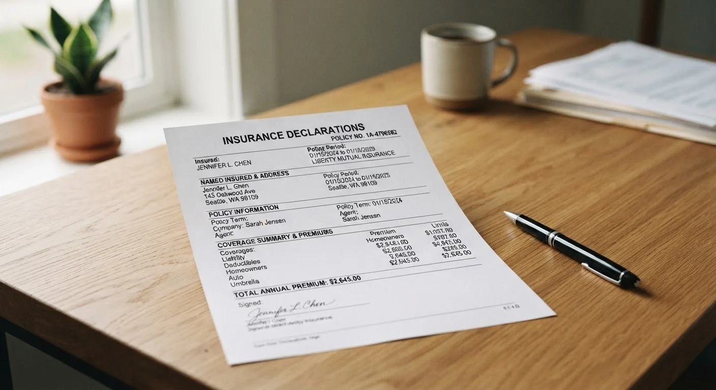 Reading an Insurance Declarations Page Without Getting Lost